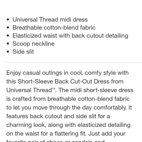 Universal Thread Woman's Short Sleeve Cut-out Back Midi Dress -
Pink - Picture 4 of 8